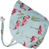 Flamingo Cotton Print Infant and Toddler UPF50+ Sun Protection Bonnet Puffin Gear