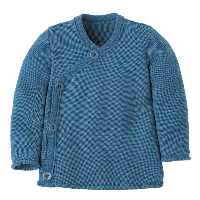 Disana Baby Jacket Merino Wool Knit - Dusty Blue Disana
