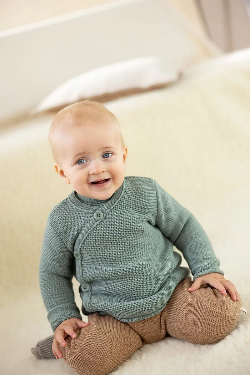 Disana Baby Jacket Merino Wool Knit - Jade Disana