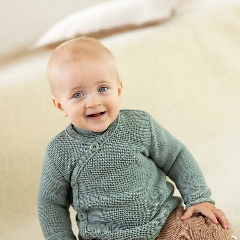 Disana Baby Jacket Merino Wool Knit - Jade Disana