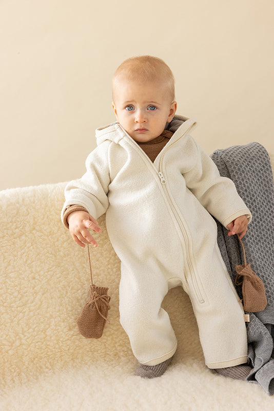 Disana Baby Mittens Organic Wool Knit - Dusty Blue Disana at Little Zen One