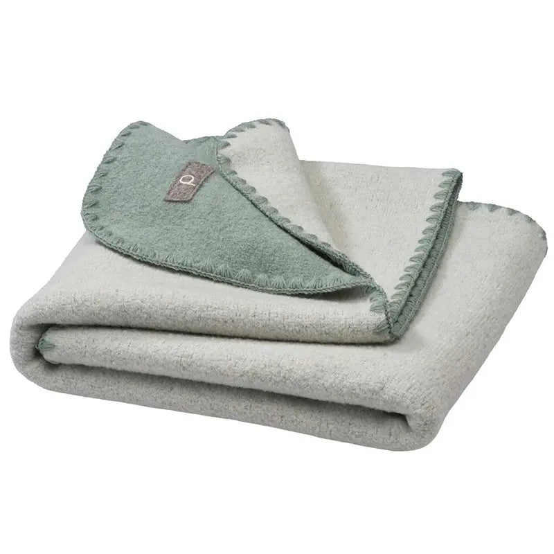 Disana Doubleface Baby Blanket Merino Wool Knit - Jade Natural Disana