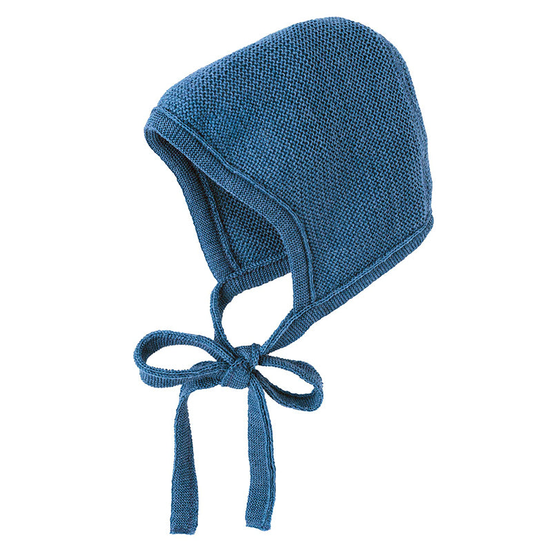 Disana Knitted Bonnet Organic Merino Wool – Dove Blue Disana at Little Zen One