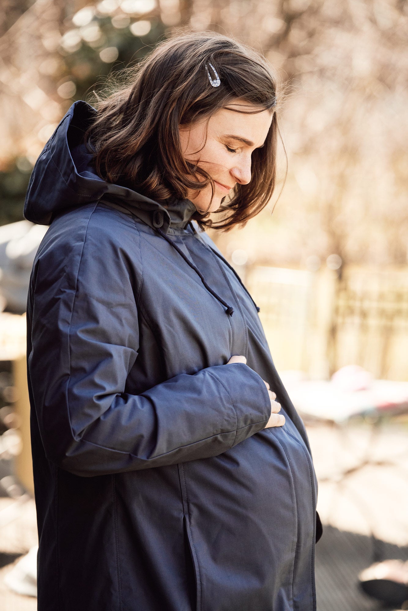 Mamalila Berlin Navy Coat for Maternity + Babywearing Mamalila at Little Zen One