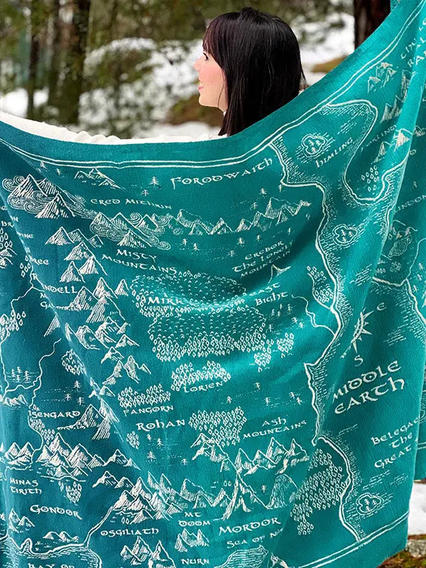 Realm of Middle-earth Moonlit Brushed Cotton Throw by Oscha Oscha