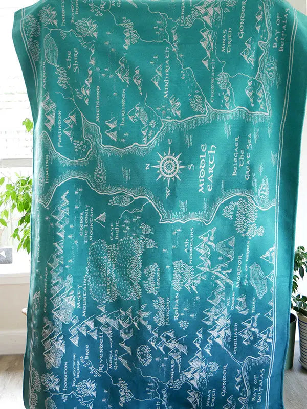 Realm of Middle-earth Moonlit Brushed Cotton Throw by Oscha Oscha