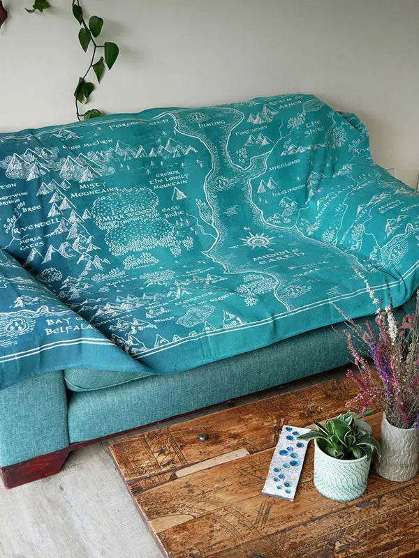 Realm of Middle-earth Moonlit Brushed Cotton Throw by Oscha Oscha