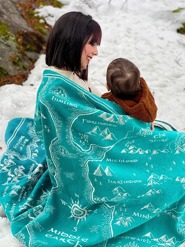 Realm of Middle-earth Moonlit Brushed Cotton Throw by Oscha Oscha