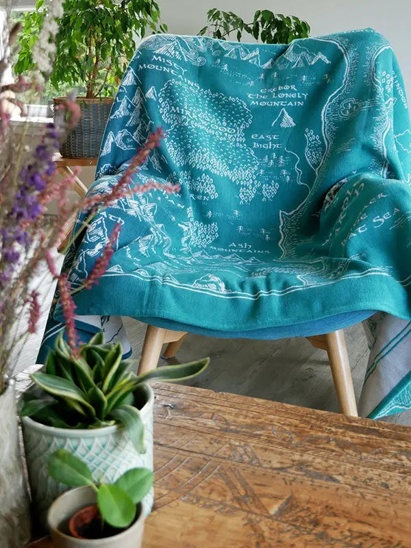 Realm of Middle-earth Moonlit Brushed Cotton Throw by Oscha Oscha