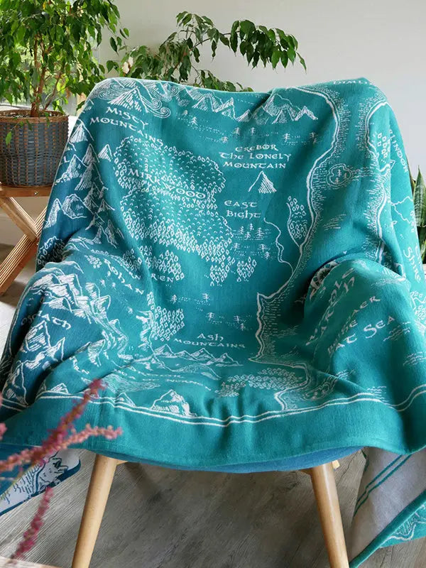 Realm of Middle-earth Moonlit Brushed Cotton Throw by Oscha Oscha