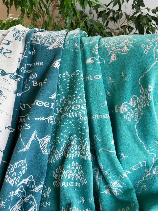 Realm of Middle-earth Moonlit Brushed Cotton Throw by Oscha Oscha