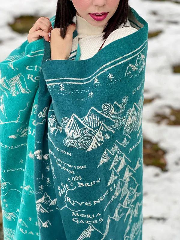 Realm of Middle-earth Moonlit Brushed Cotton Throw by Oscha Oscha