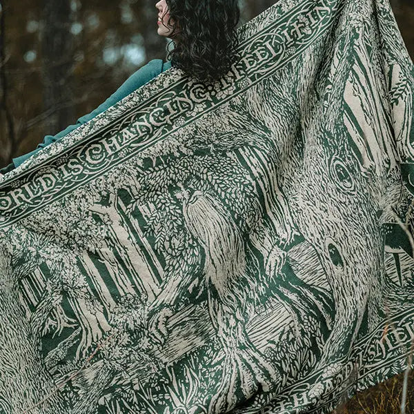 Treebeard Don't be Hasty Throw by Oscha Oscha