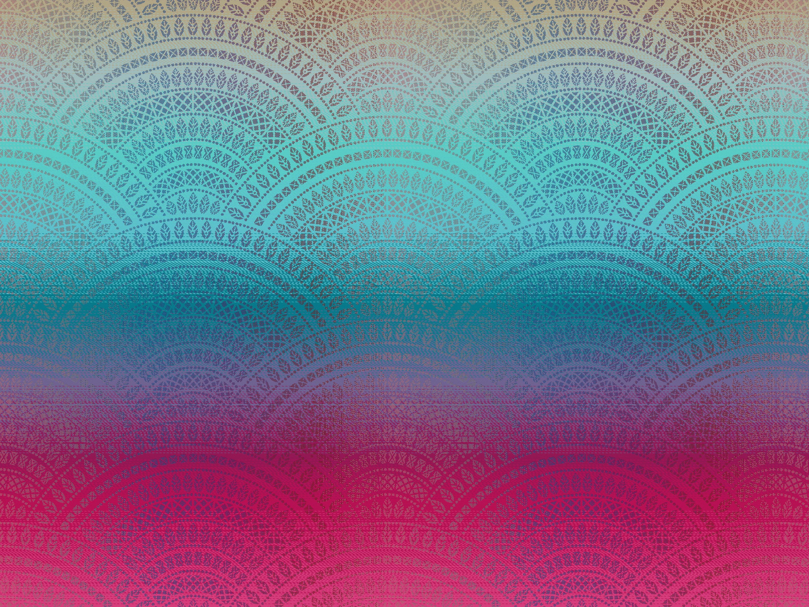 Gradient pattern with circular shapes transitioning from blue to pink