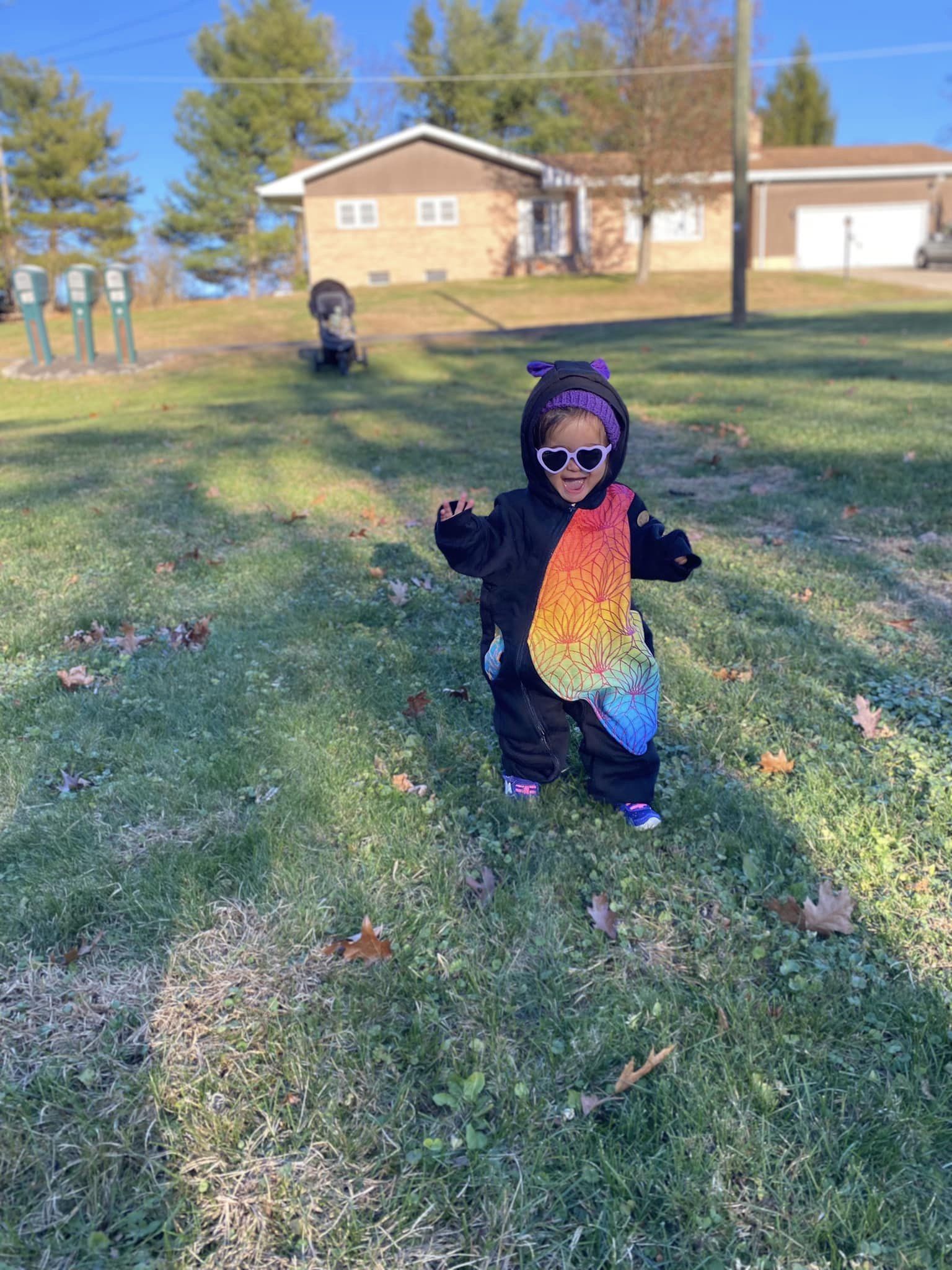 Bear Romper Rainbow Lotus by LennyLamb LennyLamb at Little Zen One