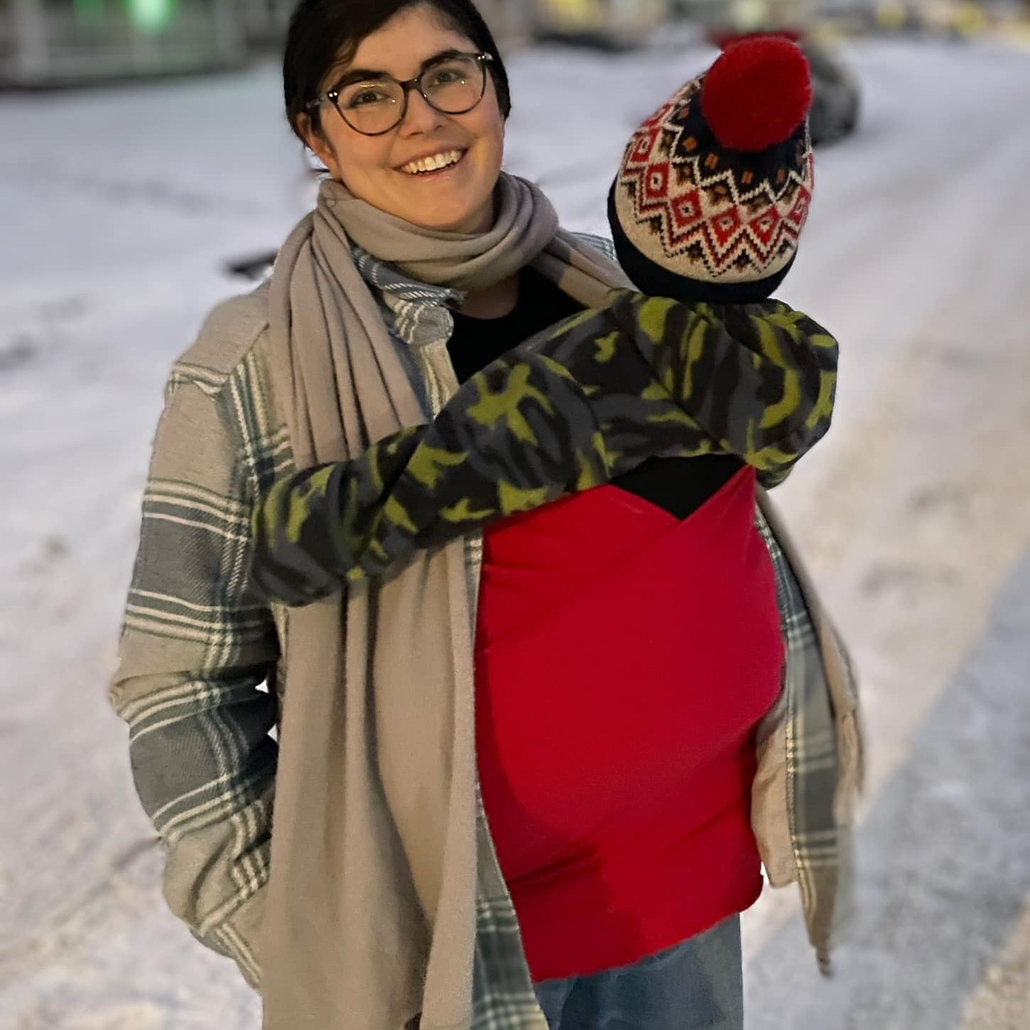 Angel Wings Babywearing Sweatshirt Raspberry Red Angel Wings at Little Zen One