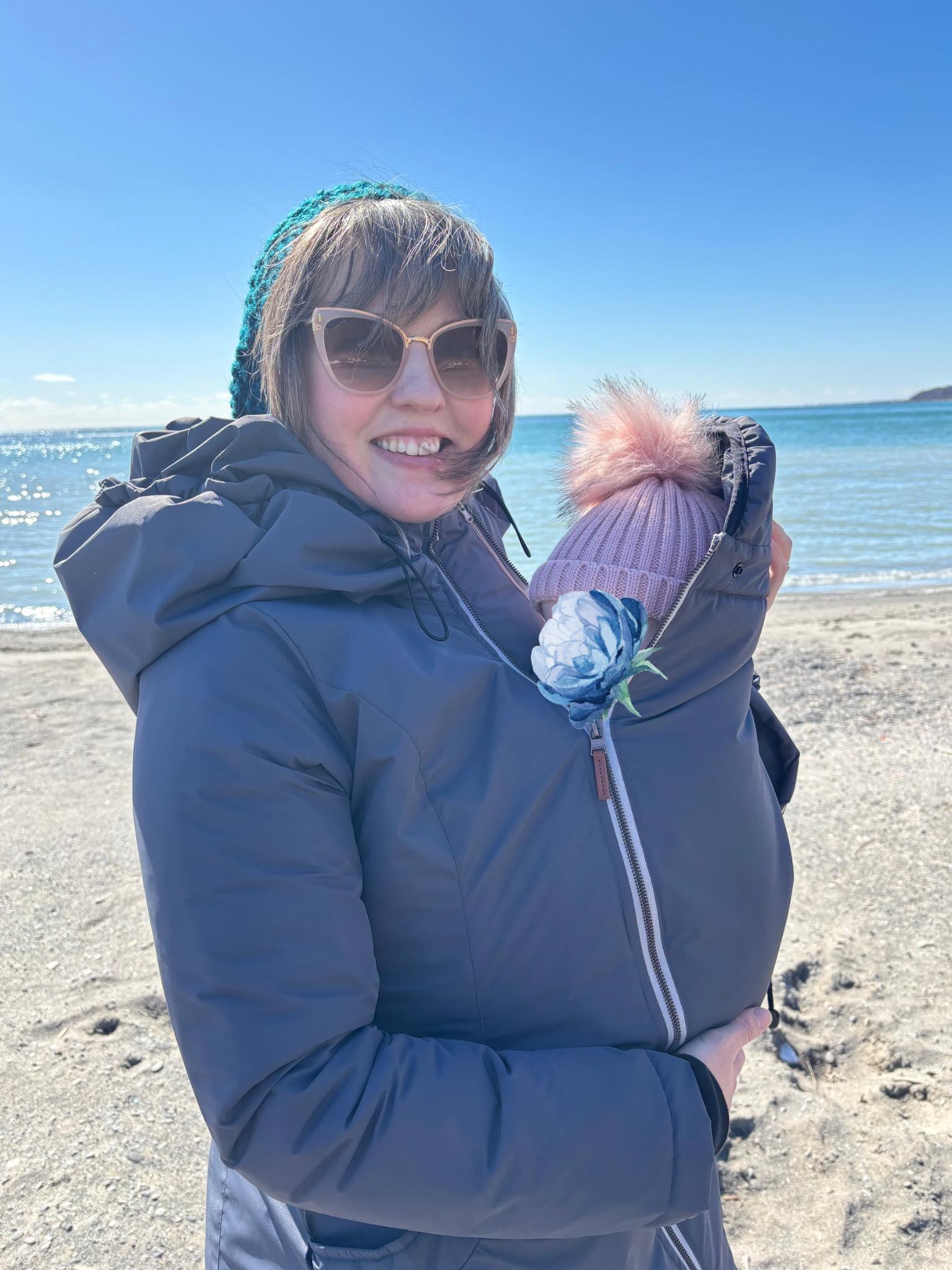 Angel Wings Babywearing Winter Coat Grey Angel Wings at Little Zen One