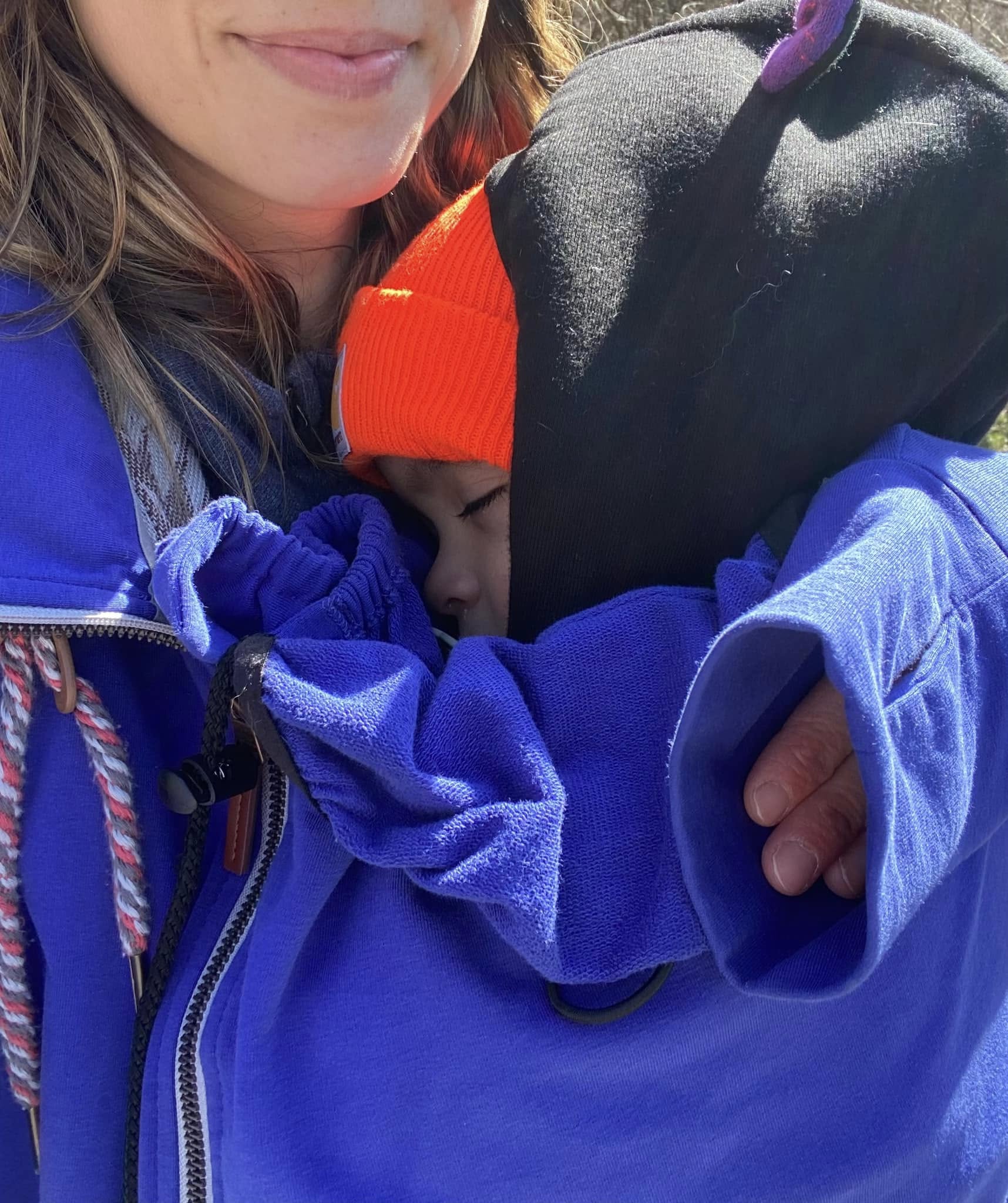 Angel Wings Babywearing Sweatshirt Cobalt Blue Angel Wings at Little Zen One