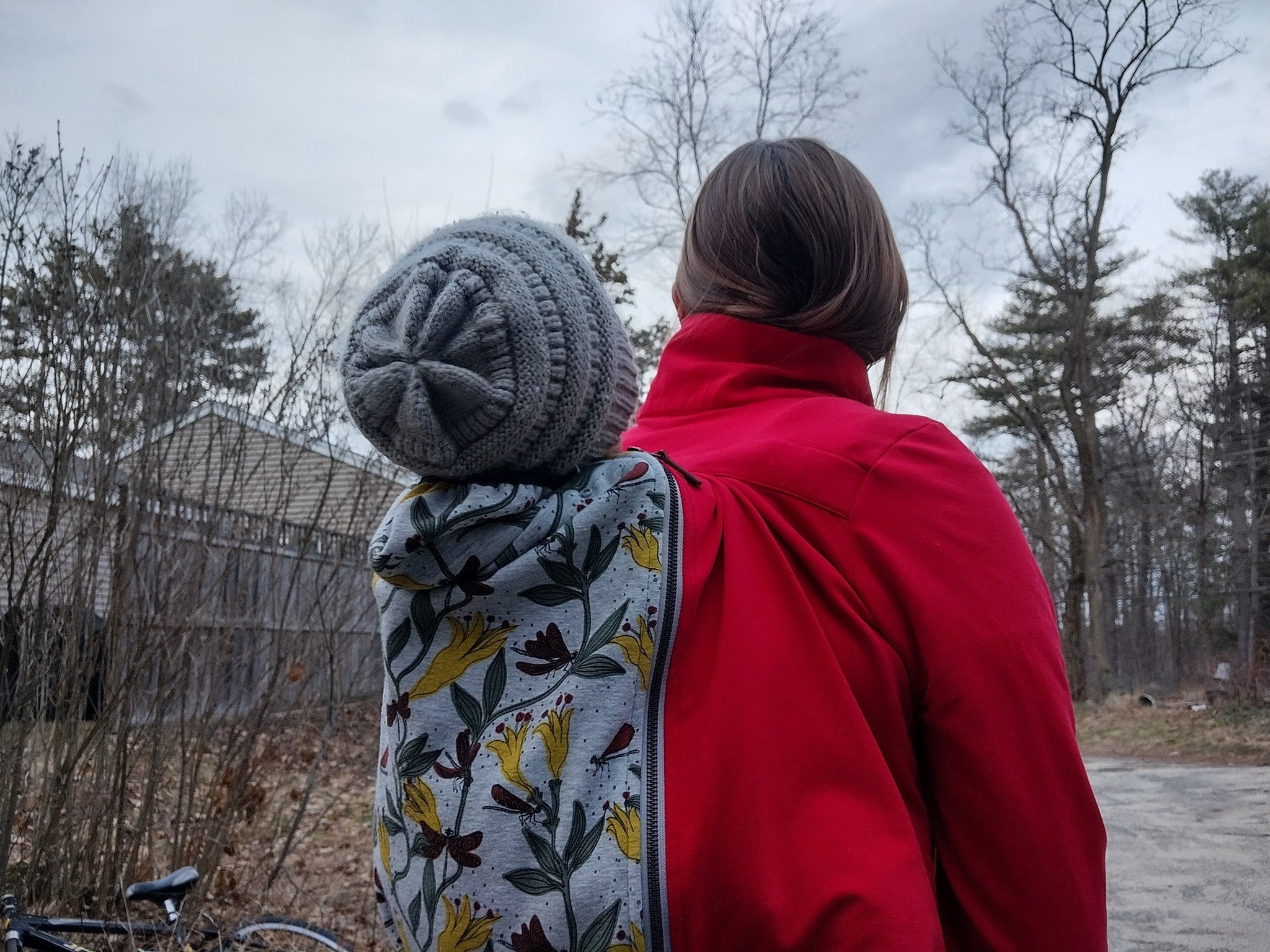 Angel Wings Babywearing Sweatshirt Raspberry Red Angel Wings at Little Zen One