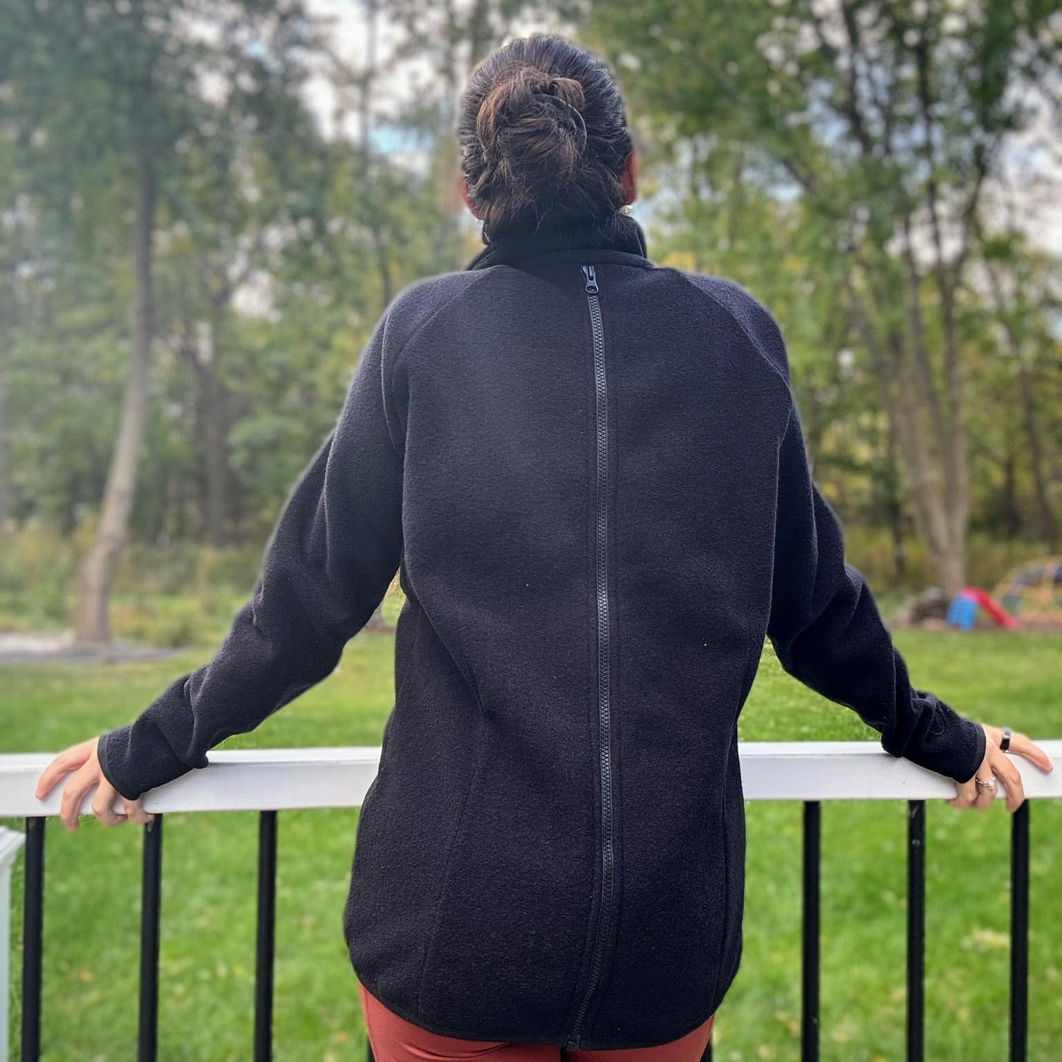 Mamalila Basel Black Fleece Maternity and Babywearing Jacket Mamalila at Little Zen One