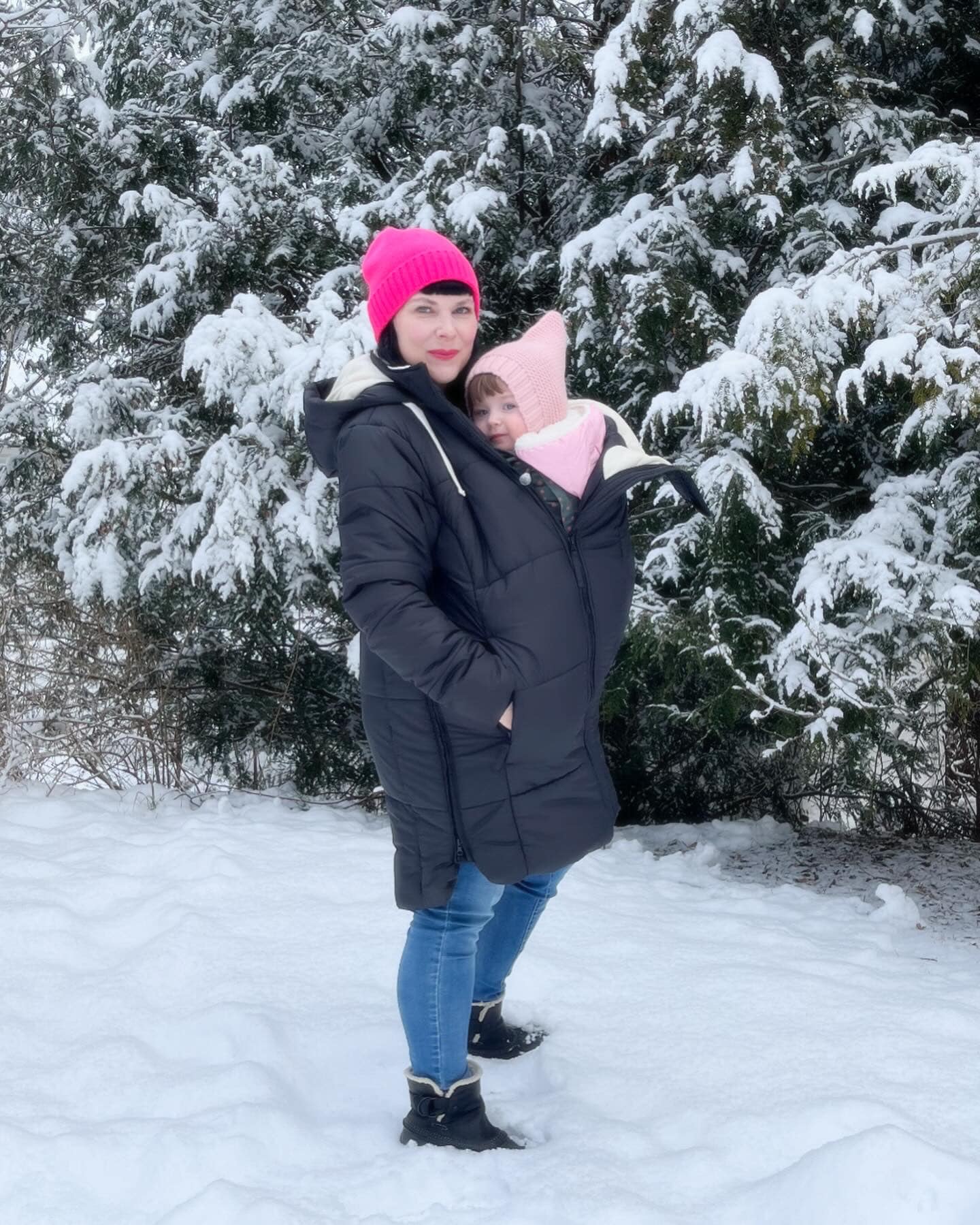 Mamalila Copenhagen Black Winter Maternity and Babywearing Coat Mamalila at Little Zen One