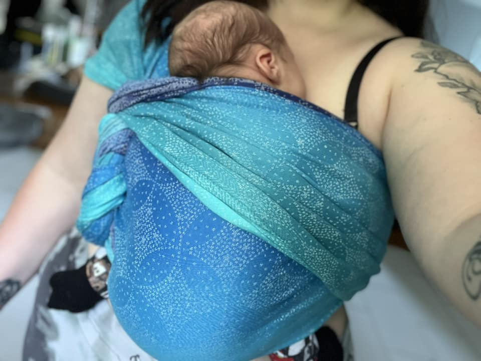 Starry Night Ocean Woven Wrap by Oscha Oscha at Little Zen One