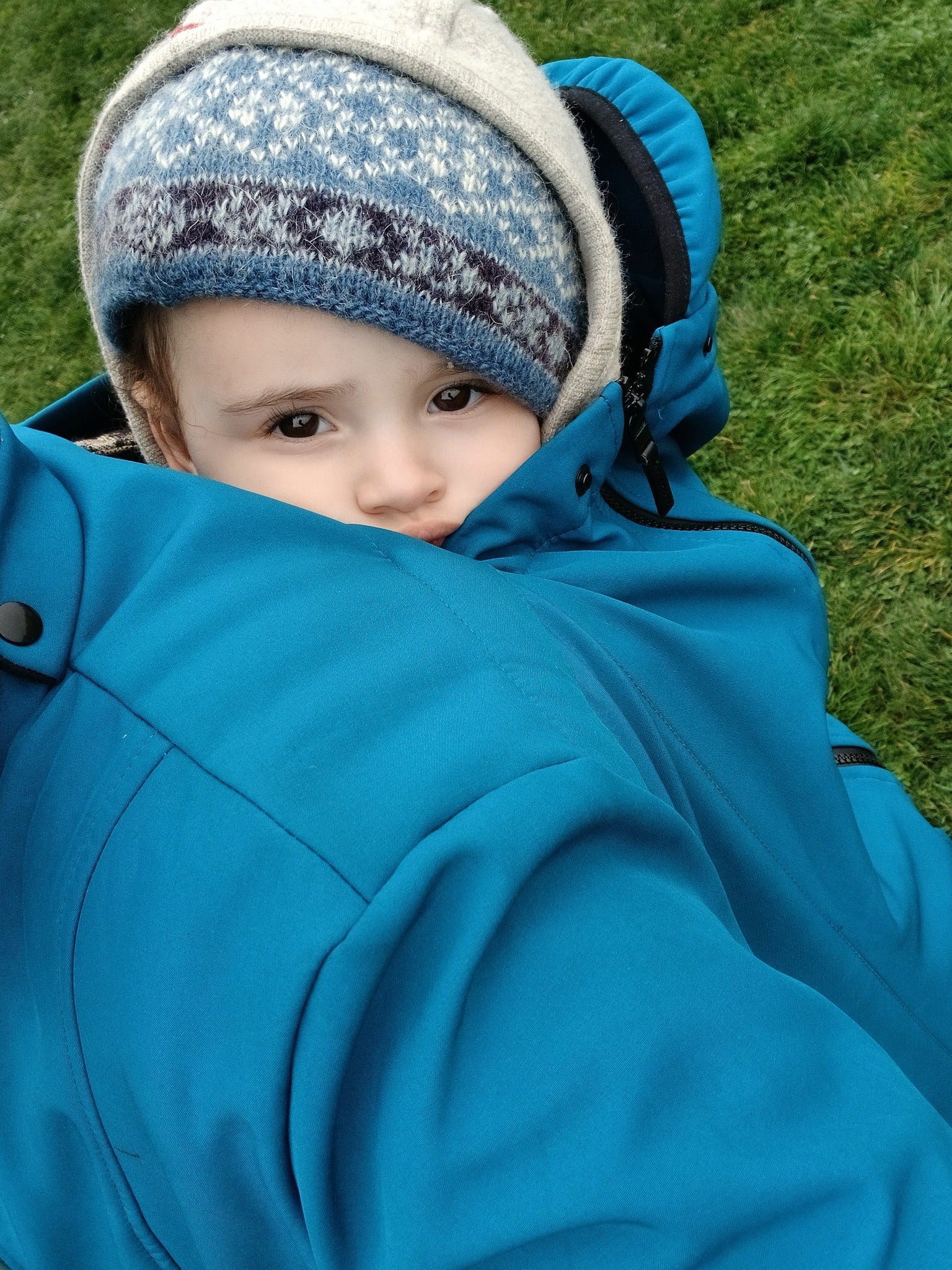 Angel Wings Teal Blue Babywearing Softshell Jacket Angel Wings at Little Zen One