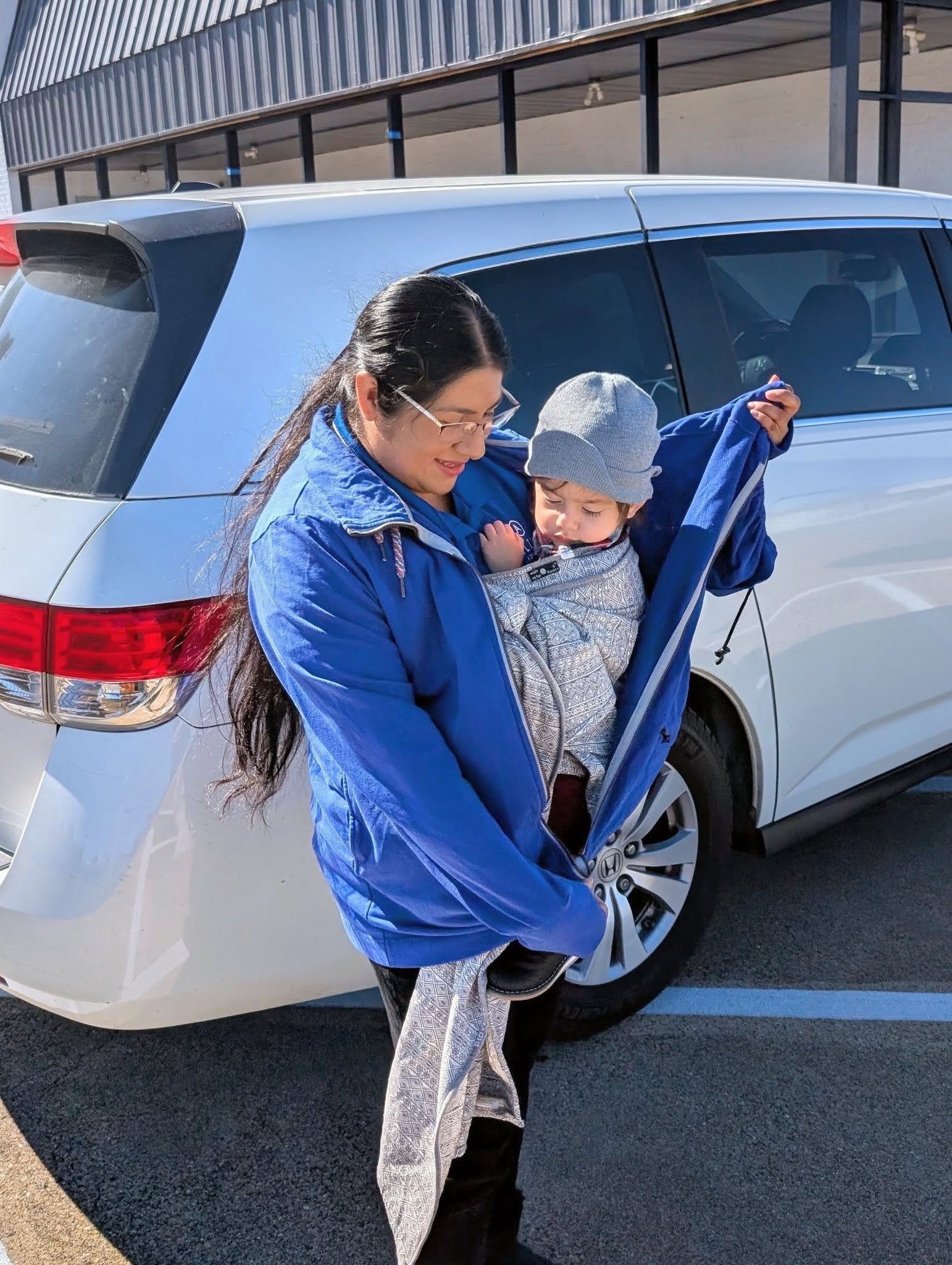 Angel Wings Babywearing Sweatshirt Cobalt Blue Angel Wings at Little Zen One