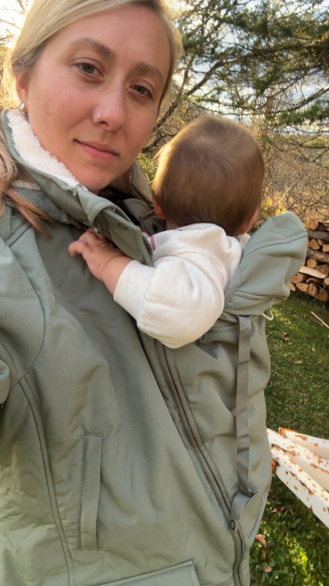Mamalila Cosy Allrounder Agave Softshell Maternity and Babywearing Jacket Mamalila at Little Zen One