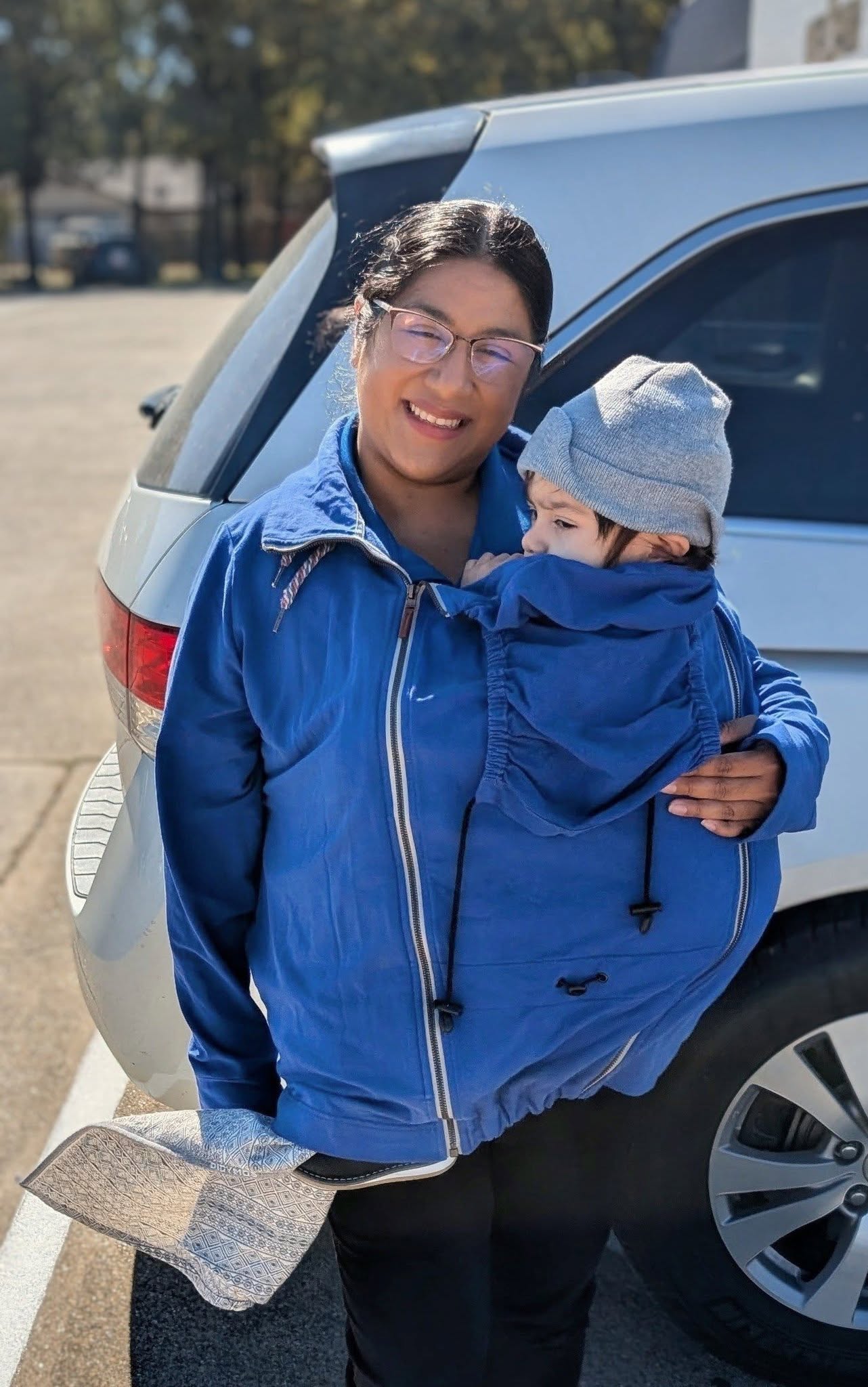 Angel Wings Babywearing Sweatshirt Cobalt Blue Angel Wings at Little Zen One