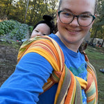 Alegria fusion de Oro Woven Wrap by Girasol Girasol at Little Zen One