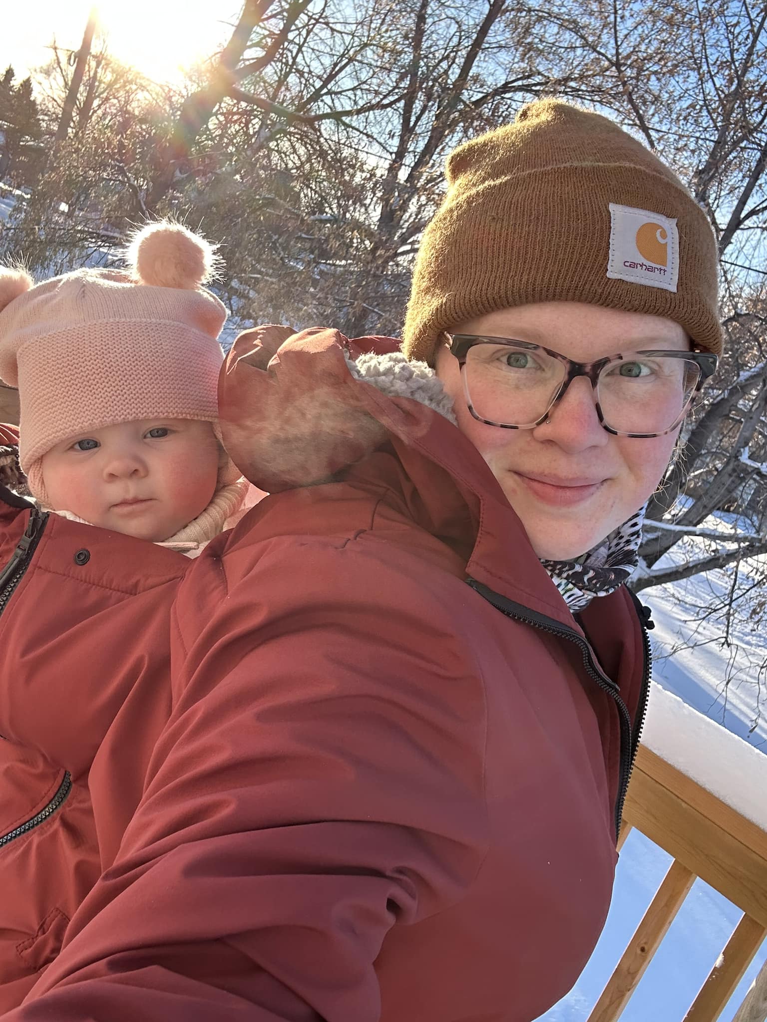 Angel Wings Babywearing Winter Coat Brick Angel Wings at Little Zen One