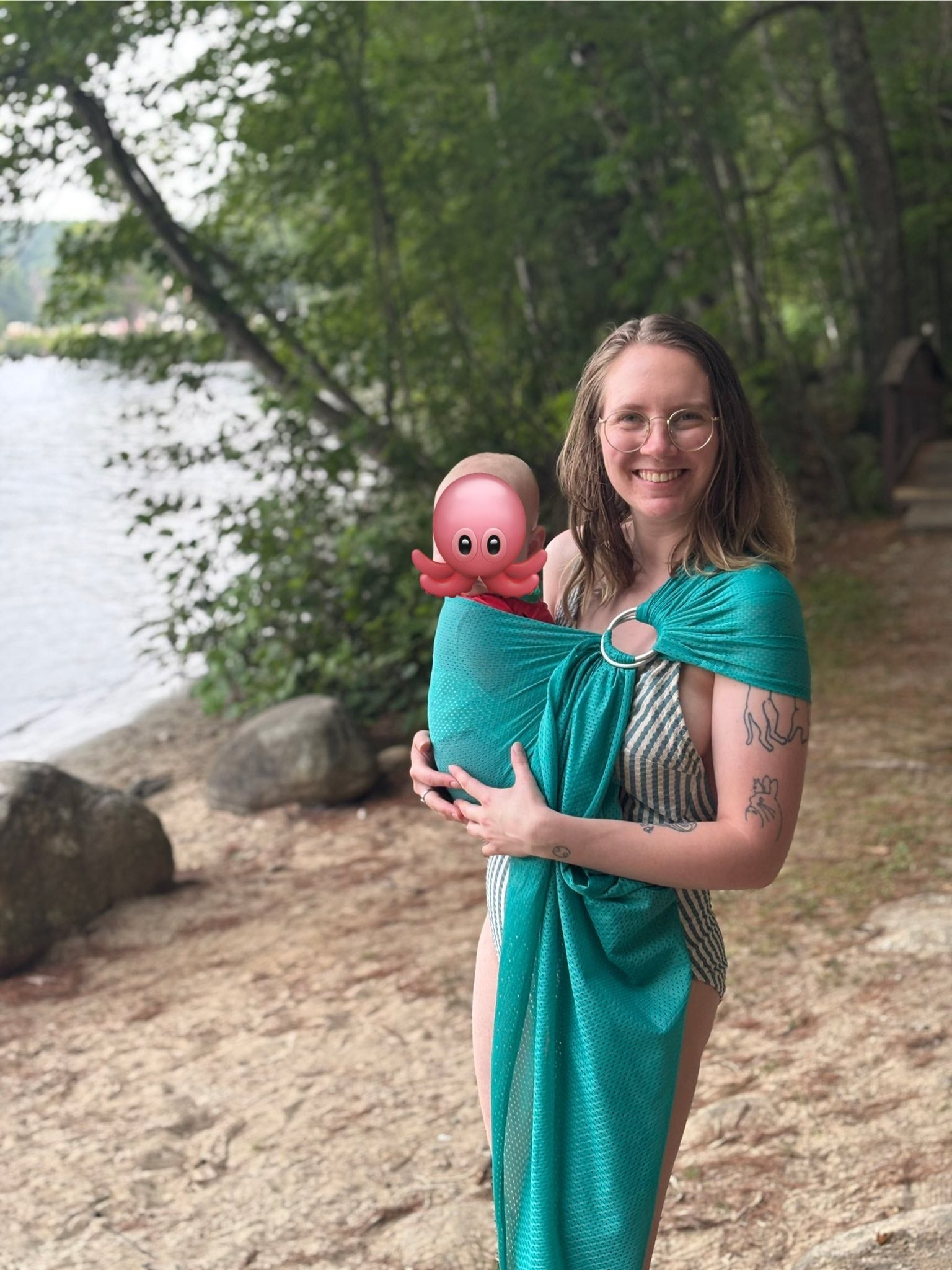 Mermaid Teal Water Ring Sling by Beachfront Baby Beachfront Baby at Little Zen One