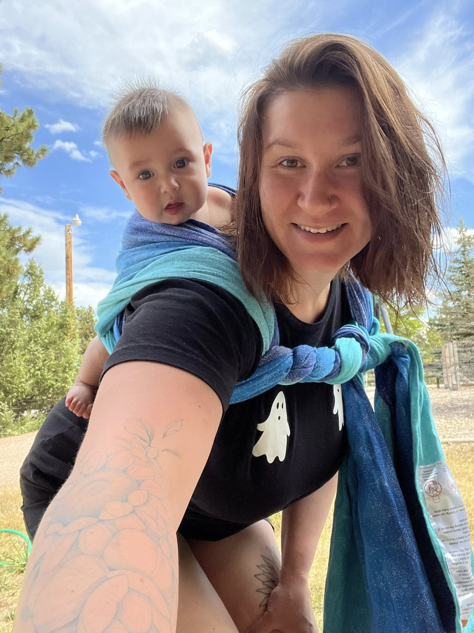 Starry Night Ocean Woven Wrap by Oscha Oscha at Little Zen One