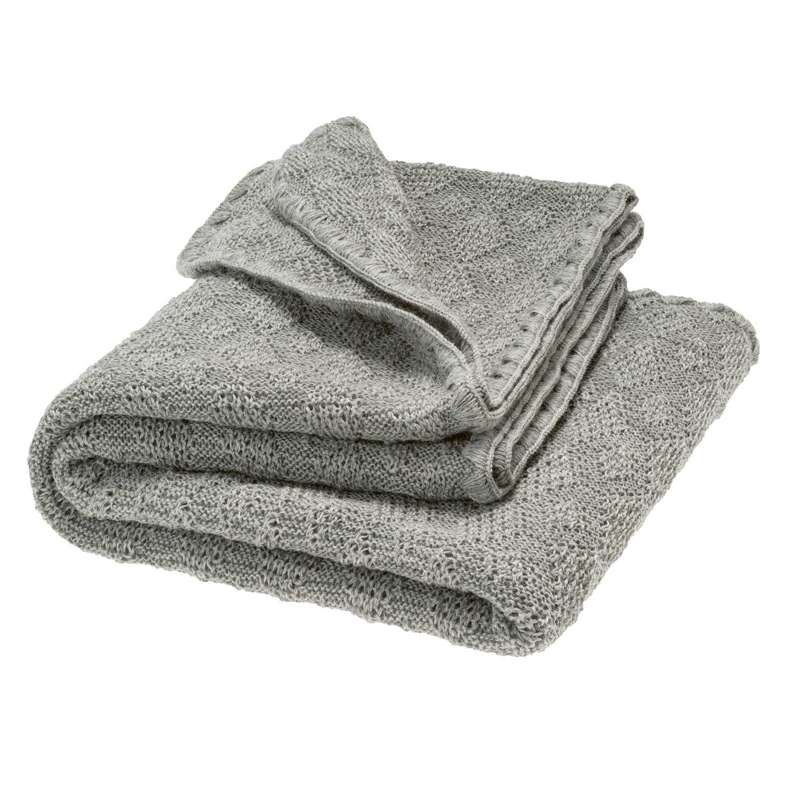 Disana Ajour Knit Baby Blanket Organic Merino Wool – Grey Disana at Little Zen One