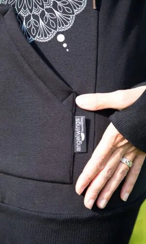 Angel Wings Babywearing Hoodie Black - Babywearing OuterwearLittle Zen One68643408