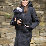 Angel Wings Babywearing Long Coat Black Babywearing Outerwear