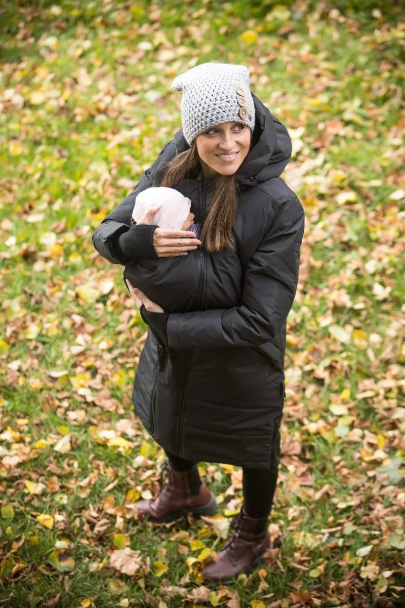 Angel Wings Babywearing Long Coat Black Babywearing Outerwear