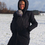 Angel Wings Babywearing Long Coat Black Babywearing Outerwear