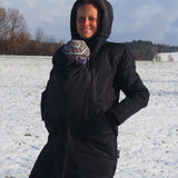 Angel Wings Babywearing Long Coat Black Babywearing Outerwear