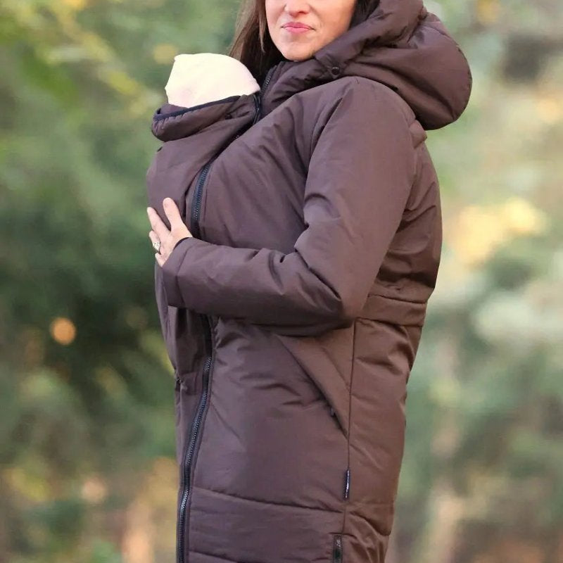 Angel Wings Babywearing Long Coat Brown Babywearing Outerwear