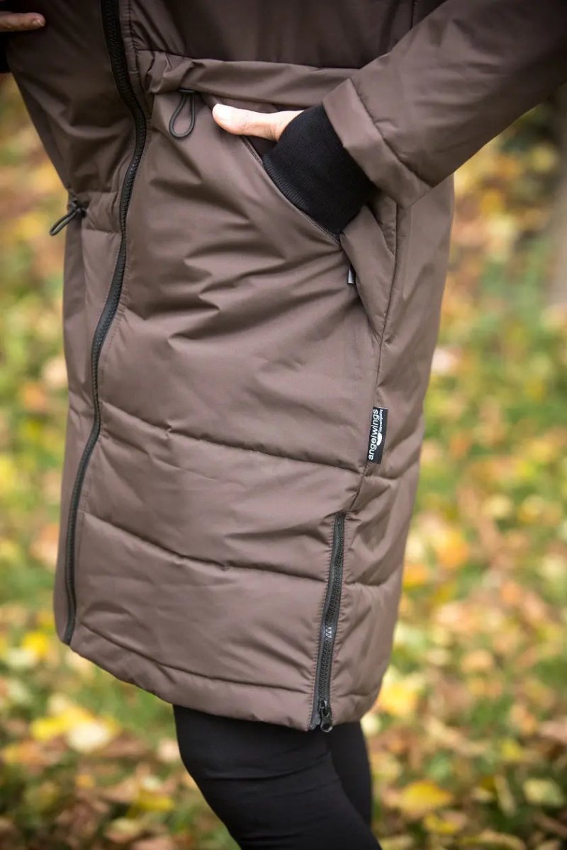 Angel Wings Babywearing Long Coat Brown Babywearing Outerwear