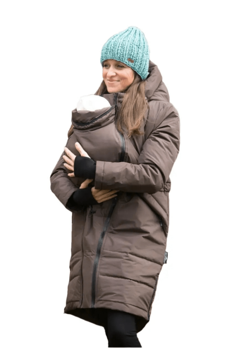 Angel Wings Babywearing Long Coat Brown Babywearing Outerwear