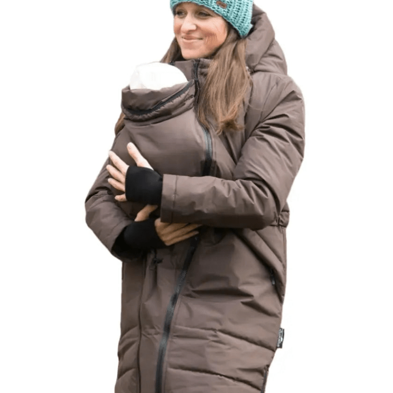 Angel Wings Babywearing Long Coat Brown Babywearing Outerwear