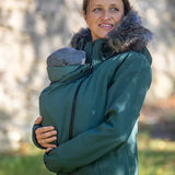 Angel Wings Babywearing Softshell Coat Green Angel Wings at Little Zen One