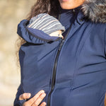 Angel Wings Babywearing Softshell Coat Navy Blue Angel Wings at Little Zen One
