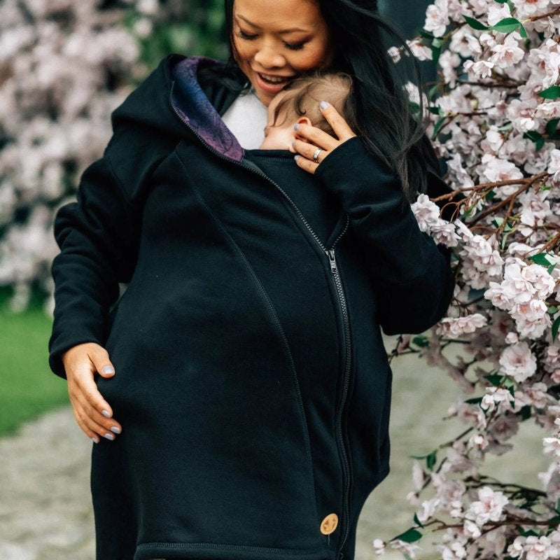 Babywearing Hoodie Wild Wine Bouquet