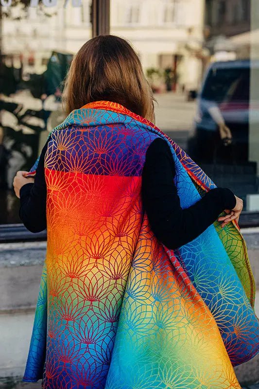 Babywearing Long Cardigan Rainbow Lotus by LennyLamb - Babywearing OuterwearLittle Zen One5907557767156