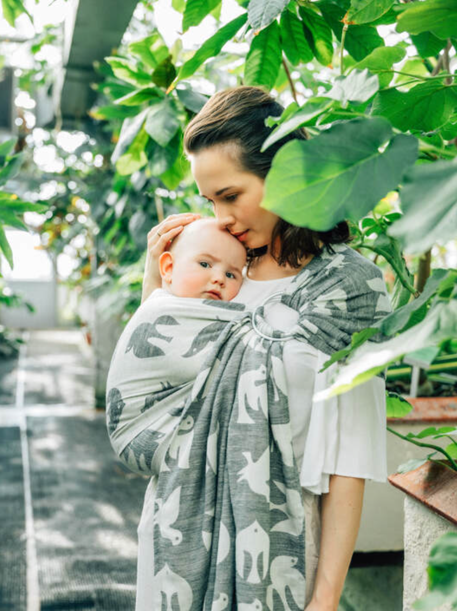 Birdy White Noise Ring Sling by LennyLamb LennyLamb at Little Zen One