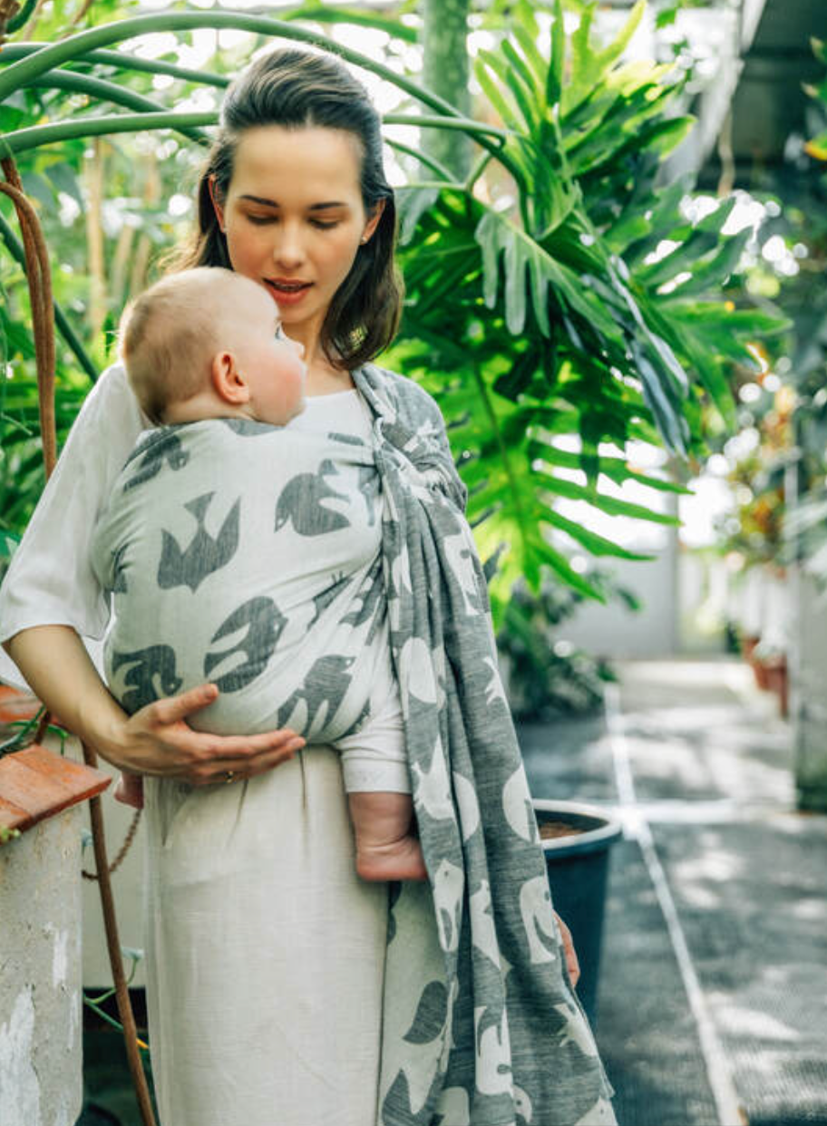Birdy White Noise Ring Sling by LennyLamb LennyLamb at Little Zen One